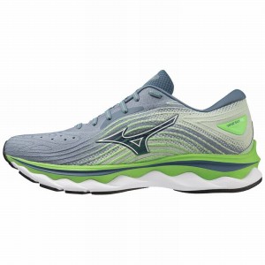 Blue / White Men's Mizuno Wave Sky 6 Running Shoes | XIQ170265