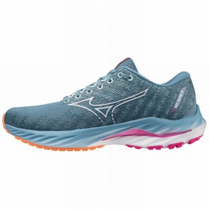 Blue / White Women's Mizuno Wave Inspire 19 Running Shoes | VBF371205