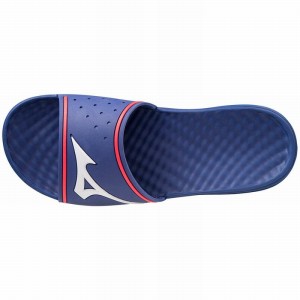 Blue / White / Pink Men's Mizuno Relax Slide 2 Slides | KNX152369