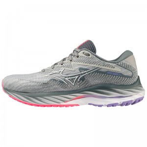 Blue / White / Pink Women's Mizuno Wave Rider 27 Running Shoes | UCZ894057