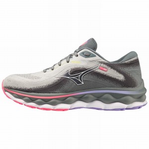 Blue / White / Pink Women's Mizuno Wave Sky 7 Running Shoes | QNT439817