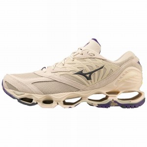 Brown / Dark Grey / Yellow Purple Women's Mizuno Wave Prophecy LS Sneakers | WRY012485