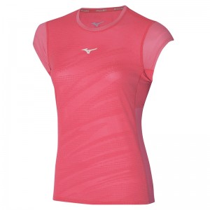 Coral Women's Mizuno Aero Tee T Shirts | KVG063419