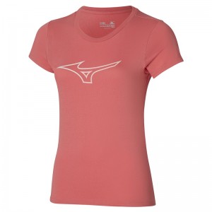 Coral Women's Mizuno Rb Logo Tee T Shirts | QNY724950