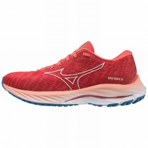 Coral / Grey / Blue Women's Mizuno Wave Rider 26 Running Shoes | OYL261783