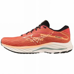 Coral / White Men's Mizuno Wave Rider 27 Running Shoes | BOL751206