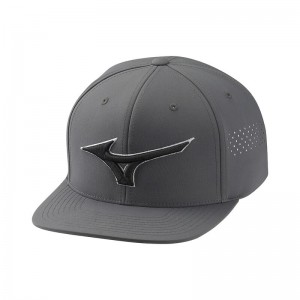 Dark Grey Men's Mizuno Tour Flat Snapback Hats | VQE970541