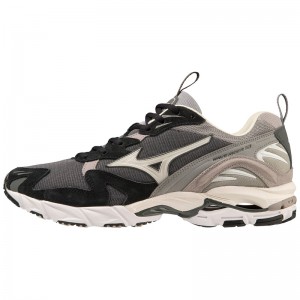 Dark Grey / White / Grey Men's Mizuno Wave Rider 10 Premium Sneakers | BAD801973