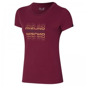 Dark Red Women's Mizuno Athletics Mizuno Tee T Shirts | WBK257193