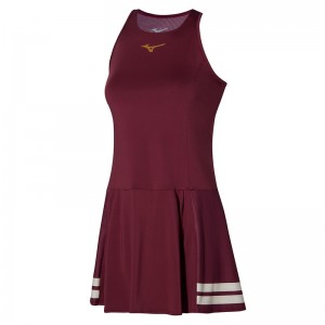 Dark Red Women's Mizuno Printed Dress Dress | LTP436915