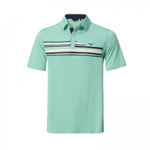 Green Men's Mizuno QD Elite Stripe Polo | OFU139687