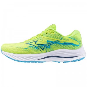 Green Navy Men's Mizuno Wave Rider 27 Running Shoes | AFU256081