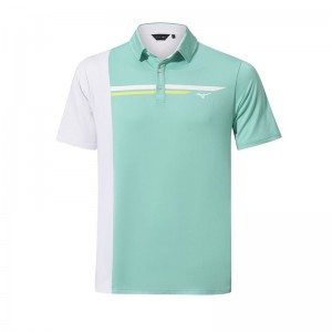 Green White Men's Mizuno QD Elite Panel Polo | UQX690185