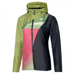 Green Women's Mizuno Release Hooded Jackets | KNZ193428