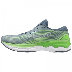 Green / Blue Men's Mizuno Wave Skyrise 4 Running Shoes | OBY459836