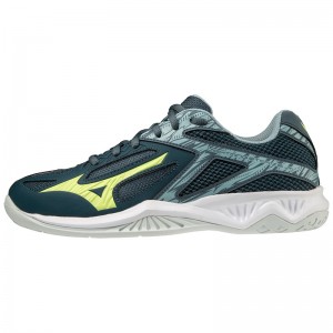 Green / Blue Women's Mizuno Lightning Star Z6 Jr Volleyball Shoes | VKQ908216