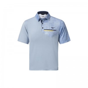 Grey Blue Men's Mizuno QD Hazard Bloc Polo | KMY972654