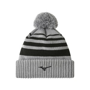 Grey Men's Mizuno Breath Thermo Pom Beanie | VQO397504