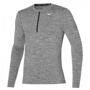 Grey Men's Mizuno Impulse Core LS HZ Tops | YGO278051