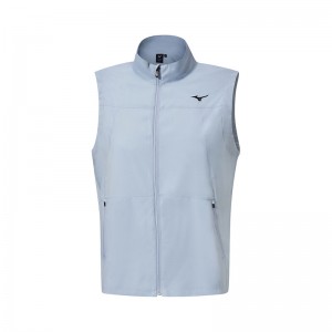 Grey Men's Mizuno MT Drizzle Vest Jackets | QZI908165