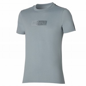 Grey Men's Mizuno Release Tape Tee T Shirts | GIY398120