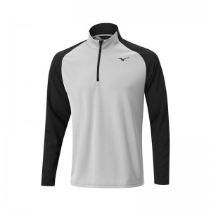 Grey Men's Mizuno Winter Breeze Bloc 1/4 Zip Tops | JSI350627