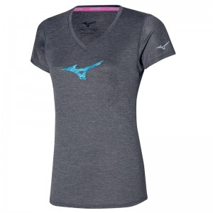 Grey Women's Mizuno Impulse Core RB Tee T Shirts | TIL721649