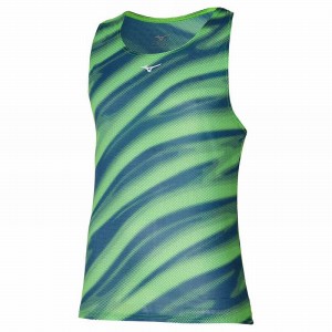 Light Green Men's Mizuno Dryaeroflow Graphic Tanks | XOC143082