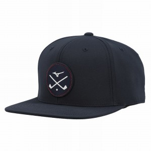 Navy Men's Mizuno Crossed Clubs Snapbk Hats | DBF273859