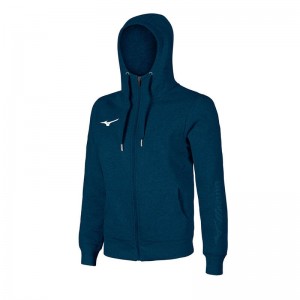 Navy Men's Mizuno Sweat FZ Hoodie | JQS530786