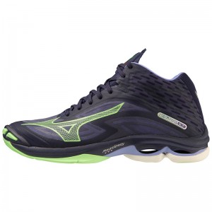 Navy Men's Mizuno Wave Lightning Z7Mid Volleyball Shoes | MBR904237