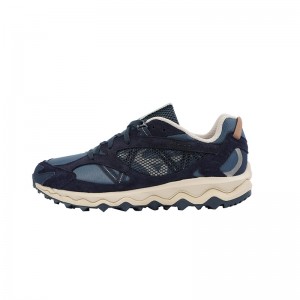 Navy Men's Mizuno Wave Mujin Tl Trail Running Shoes | AFV546739