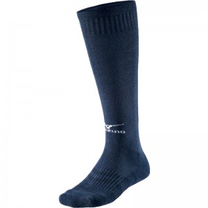 Navy / White Women's Mizuno Comf Volleyball Long Socks | YZI805624