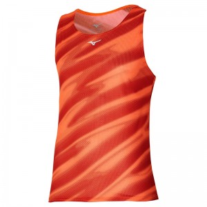 Orange Men's Mizuno Dryaeroflow Graphic Tanks | BMQ146025