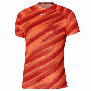 Orange Men's Mizuno Dryaeroflow Graphic Tee T Shirts | HAP734205