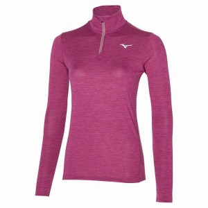 Pink Women's Mizuno Impulse Core LS HZ Tops | LUD783024