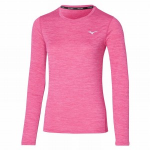 Pink Women's Mizuno Impulse Core LS Tee T Shirts | HOZ562149