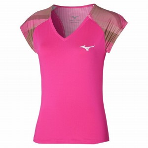 Pink Women's Mizuno Release Printed Tee T Shirts | RGY870359