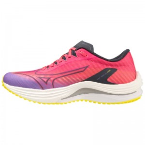 Pink / Blue Women's Mizuno Wave Rebellion Flash Running Shoes | ZUM195640