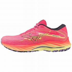 Pink / Blue Women's Mizuno Wave Rider 27 Running Shoes | HOL051628