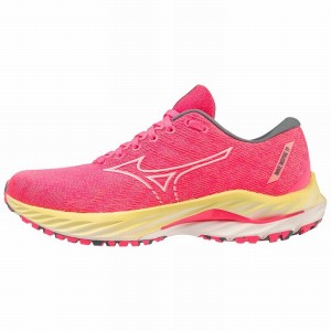 Pink / White Women's Mizuno Wave Inspire 19 Running Shoes | EHL907163