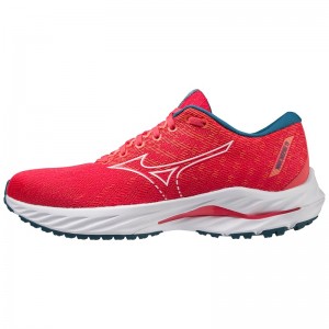 Pink / White / Blue Women's Mizuno Wave Inspire 19 Running Shoes | DHF293685