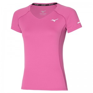 Purple Women's Mizuno Alpha Sun Protect Tee T Shirts | UAQ206413