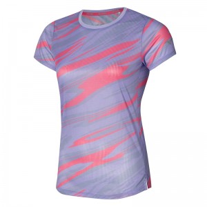 Purple Women's Mizuno Dryaeroflow Graphic Tee T Shirts | NXH381952