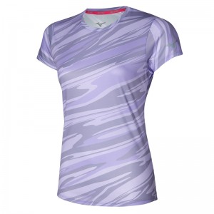 Purple Women's Mizuno Impulse Core Graphic Tee T Shirts | HJI316508