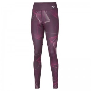 Purple Women's Mizuno Printed Tight | STZ025784