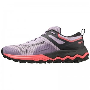 Purple / Black / Orange Coral Women's Mizuno Wave Ibuki 4 Trail Running Shoes | SNV038765