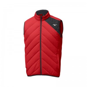 Red Men's Mizuno Breath Thermo Move Down Gilet Jackets | ZMX257839