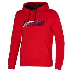 Red Men's Mizuno Hoodie | EYJ260594