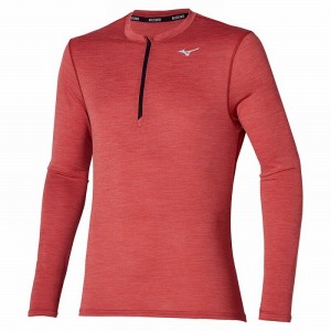 Red Men's Mizuno Impulse Core LS HZ Tops | LIG874692